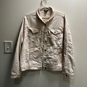 Light pink button jacket. Soft "jean" type